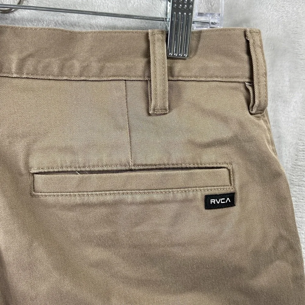 RVCA Pants men's 31x31 Chino Week-End Fit Classic Brown Flat Front Stretch Skate